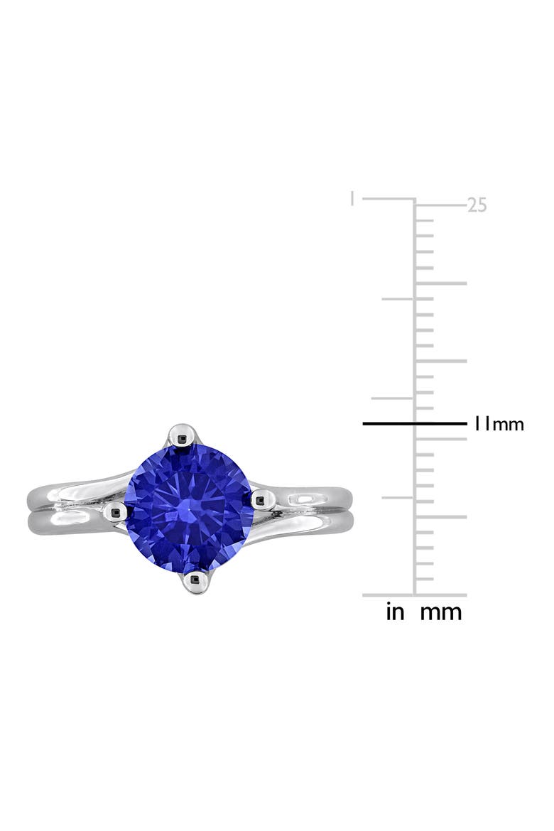Created Blue Sapphire Solitare Ring, Alternate, color, BLUE