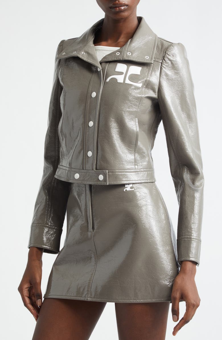 Courrèges Re-Edition Vinyl Jacket, Alternate, color, Light Mocha
