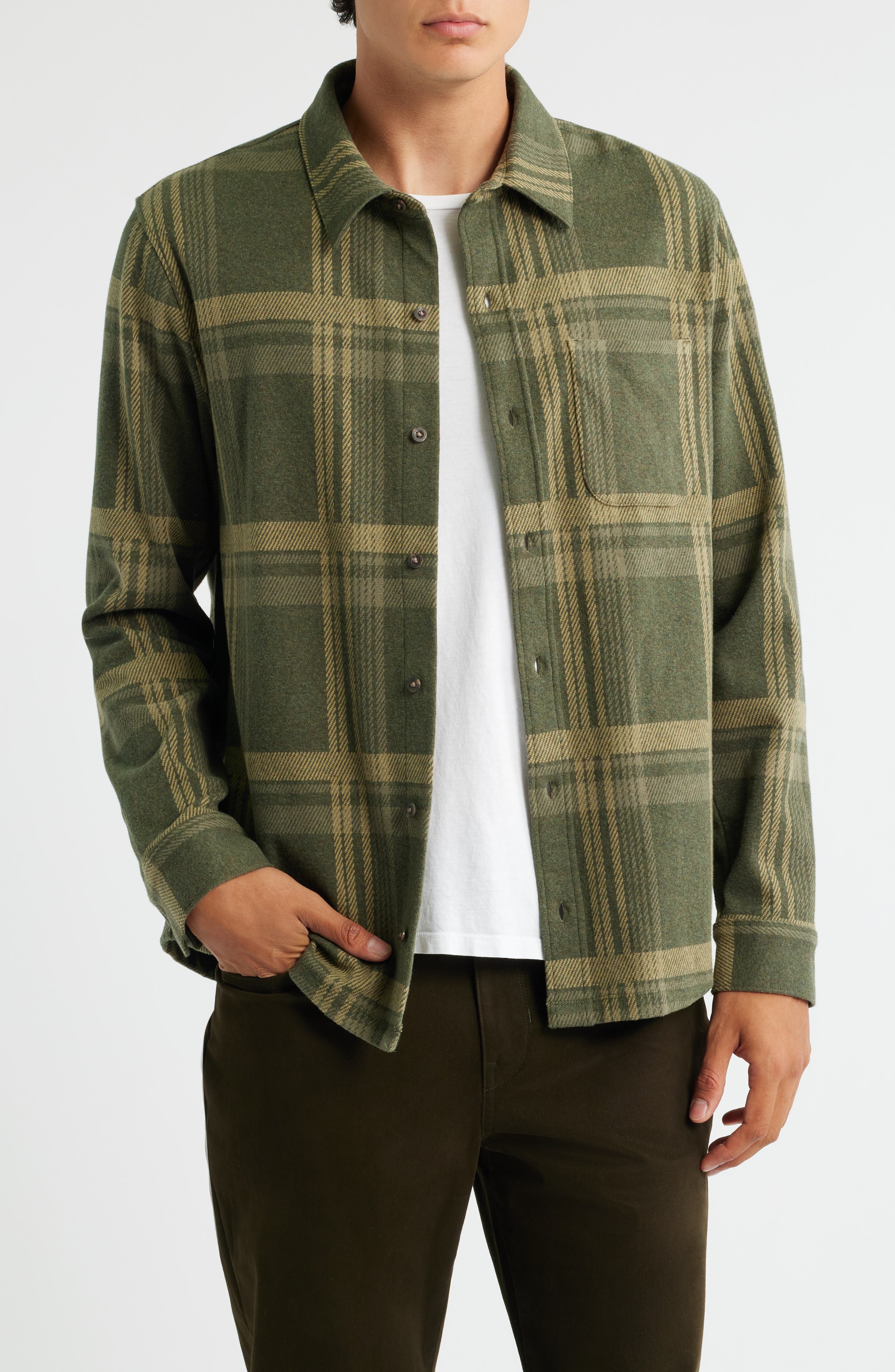 Plaid Knit Shirt Jacket - image 3