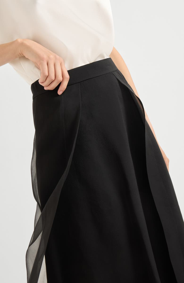 Brunello Cucinelli Paneled Circle skirt, Alternate, color, Black