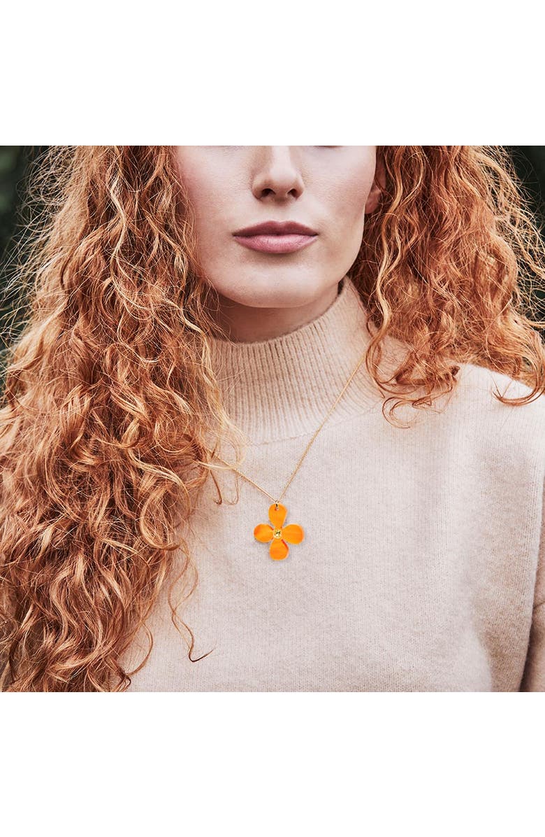 Toolally Daisy Pendant Necklace - Orange Pearl, Alternate, color, Orange Pearl