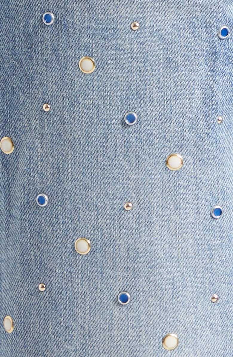 Veronica Beard Dylan Embellished High Waist Ankle Straight Leg Jeans, Alternate, color, Amethyst Frost