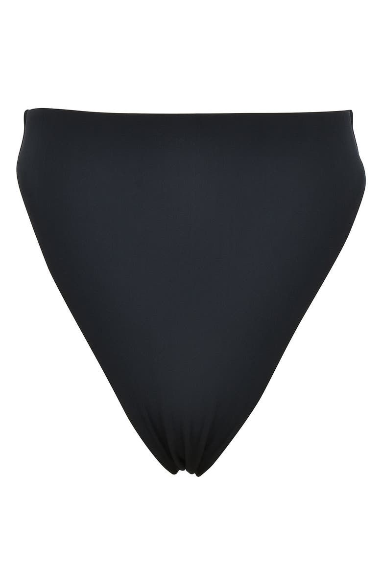 HOUSE OF CB Mykonos High Waist Bikini Bottoms, Alternate, color, Black
