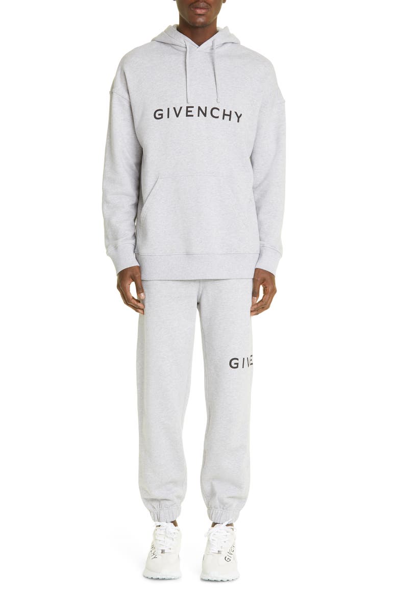 Slim Fit Logo Graphic Hoodie, Alternate, color, LIGHT GREY MELANGE