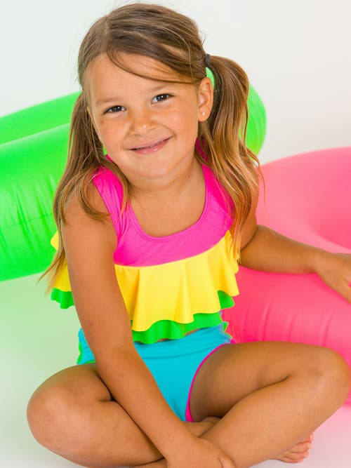 Rufflebutts Upf50 Flounce Bikini In Multi