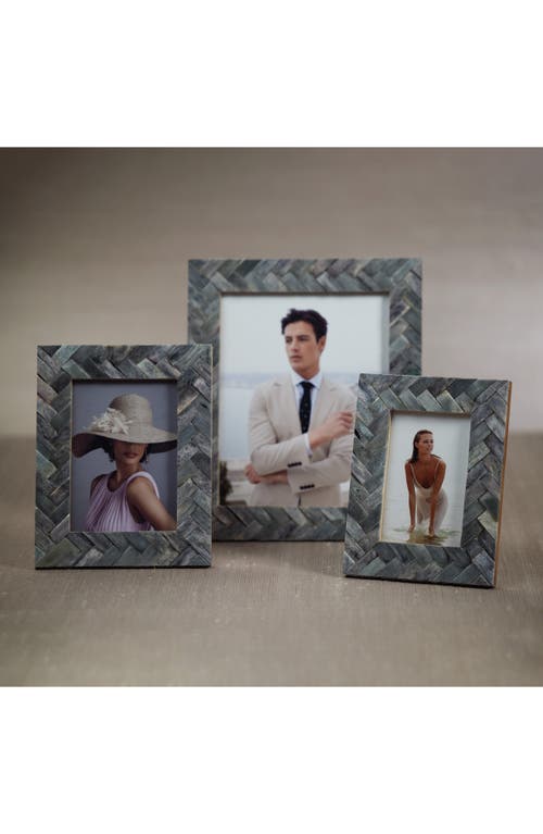 Zodax Bengkula Herringbone Bone Braid Photo Frame In Gray