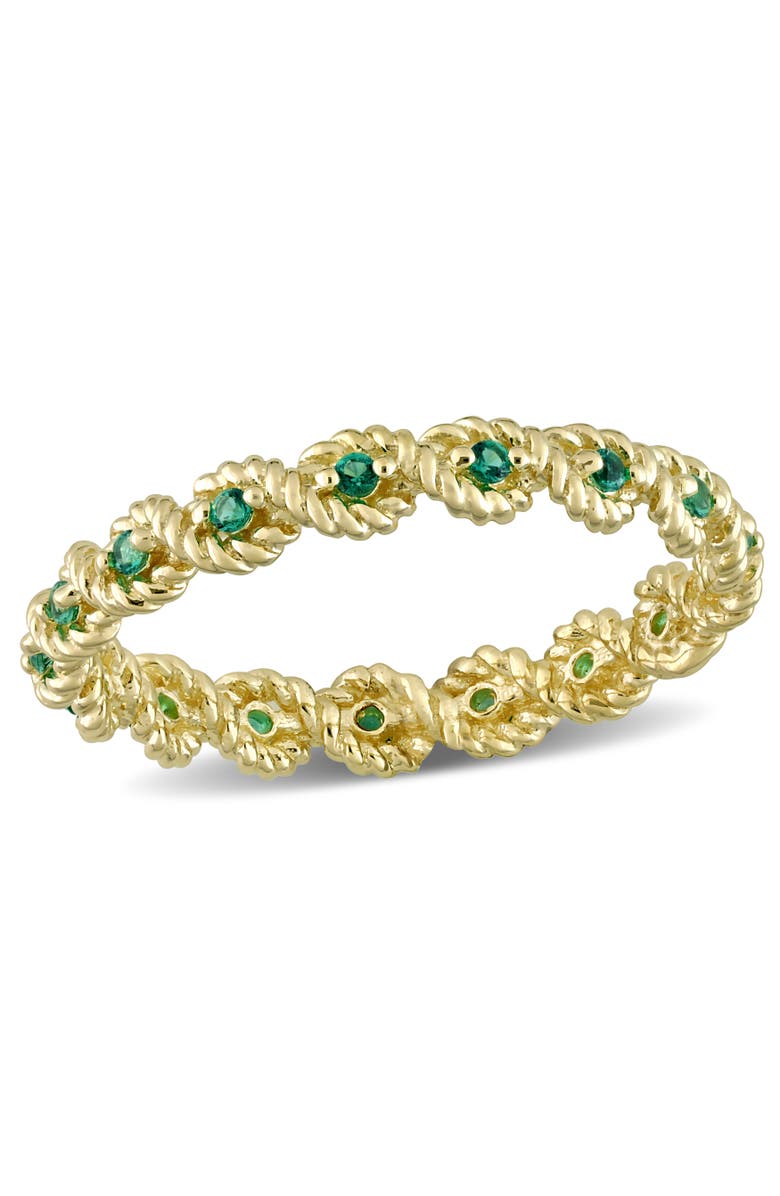 Julianna B. Created Gemstone Infinity Eternity Ring 10k, Main, color, Created Emerald