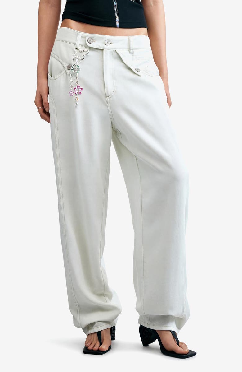 Desigual Wide Leg Pants, Main, color, Off White