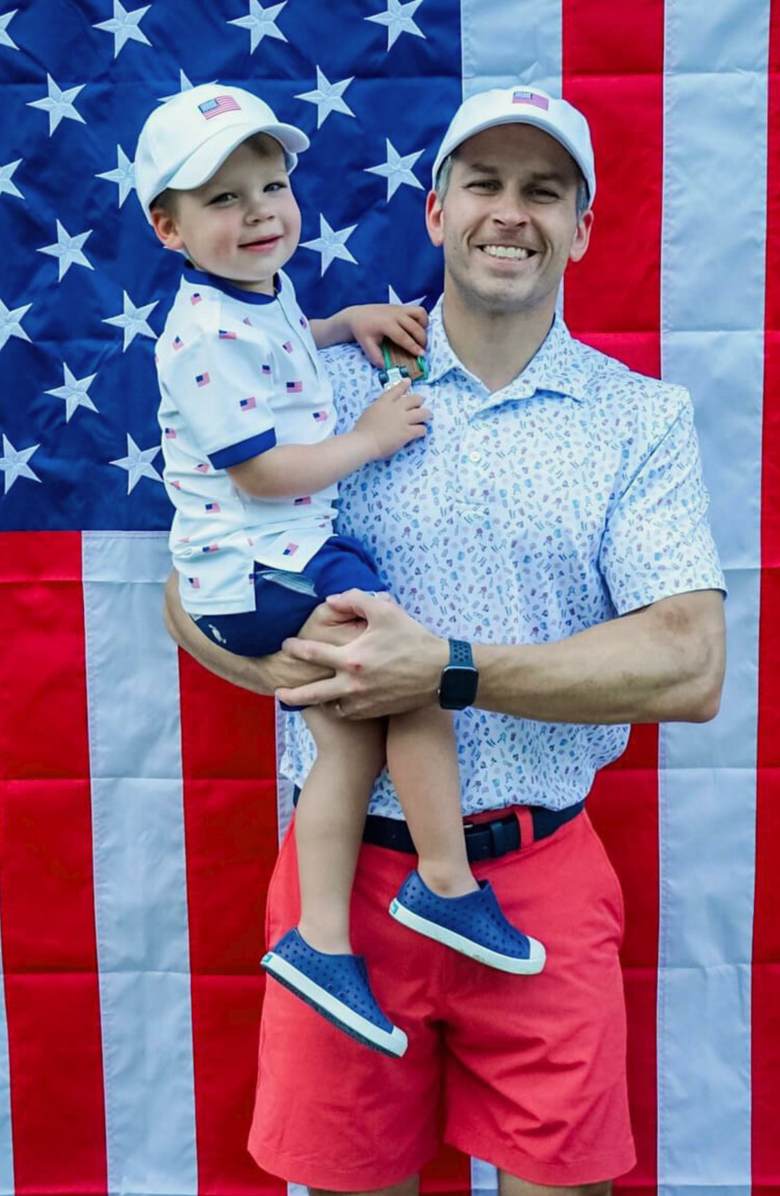 Bits & Bows Adult American Flag Baseball Hat, Alternate, color, White