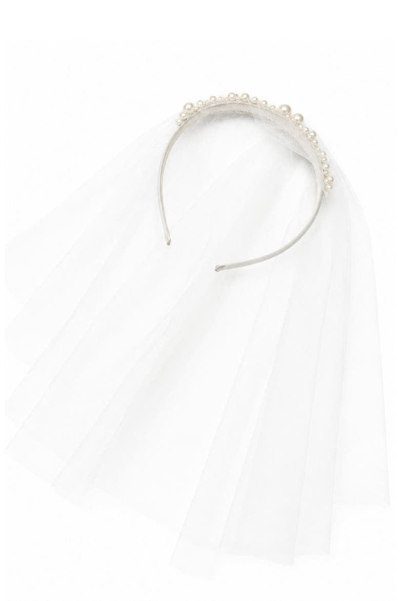 Grace Blusher Veil Pearly Headband, Alternate, color, Ivory