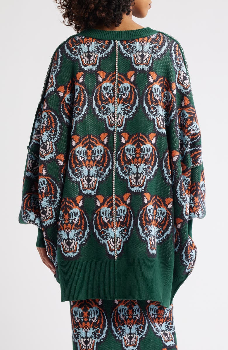 Dressed in Lala Wild Thing Oversize Sweater, Alternate, color, Green