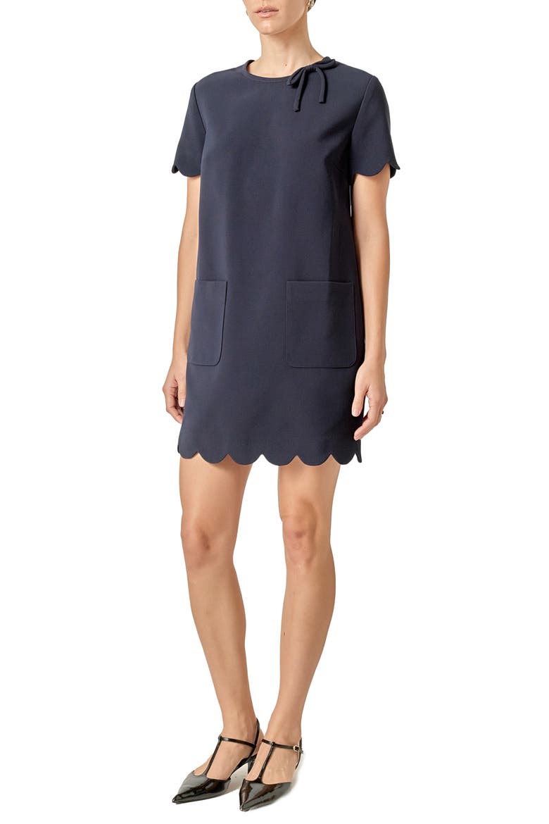 Scallop Minidress, Alternate, color, NAVY