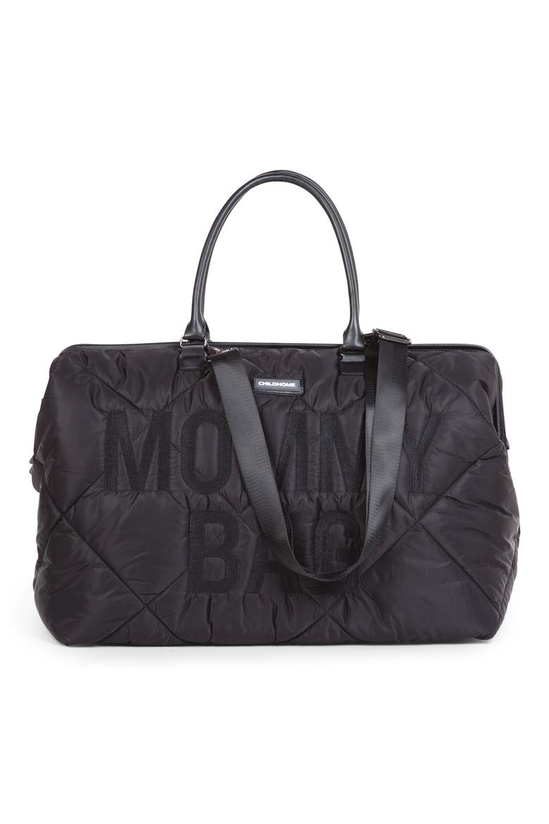 XL Quilted Travel Diaper Bag, Alternate, color, PUFFER BLACK