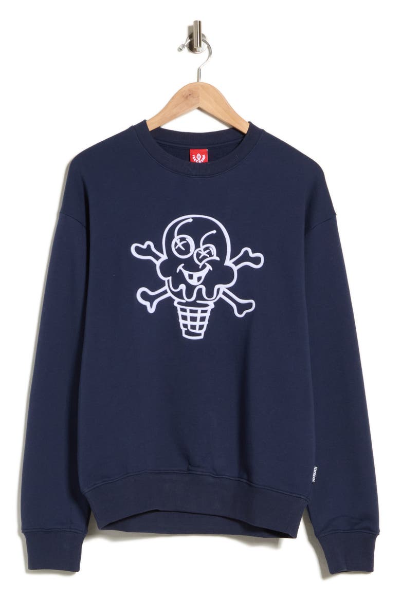 Cones & Bones Cotton Sweatshirt, Alternate, color, BLACK IRIS