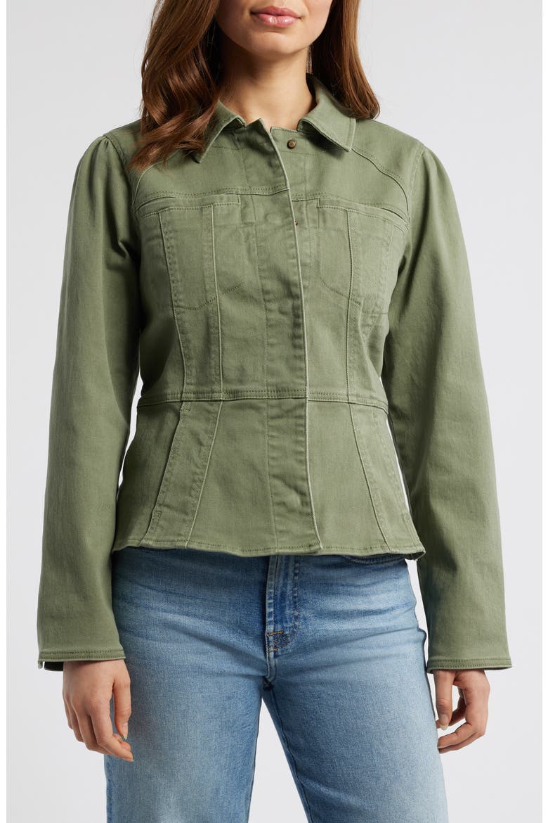 Peplum Jacket, Alternate, color, LILY PAD