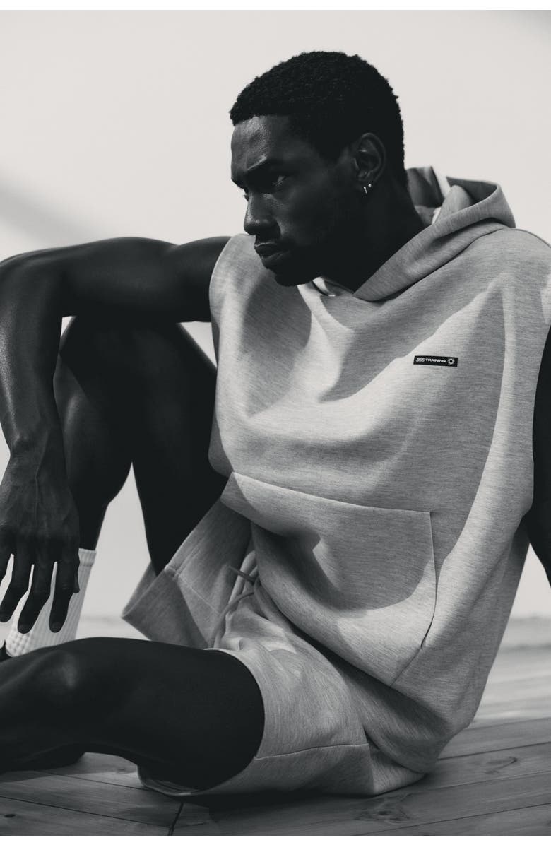 H&M Sleeveless sports hoodie with drymove, Alternate, color, Gray Melange