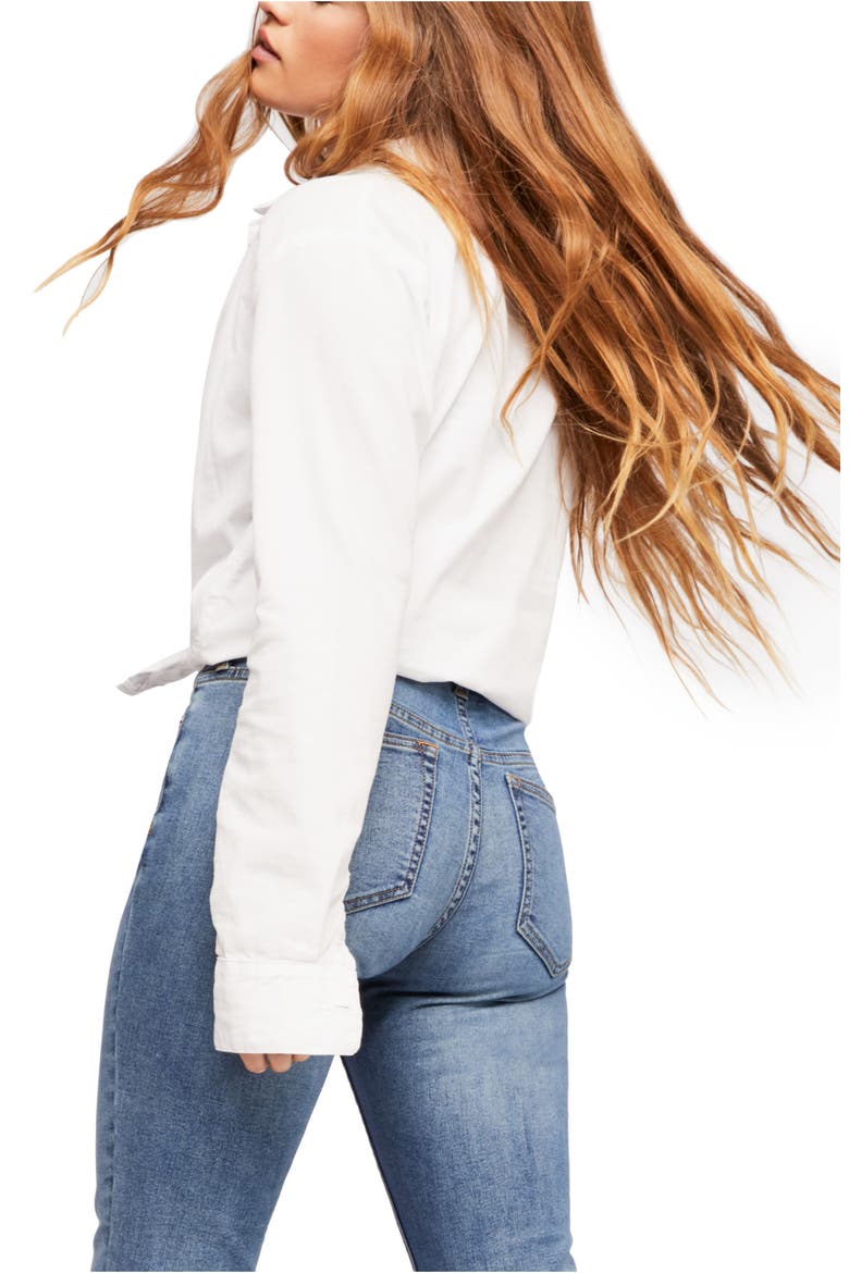 CRVY by Free People Skinny Jeans, Alternate, color, BLUE