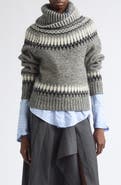 MONSE Fair Isle Turtleneck Wool Blend Sweater