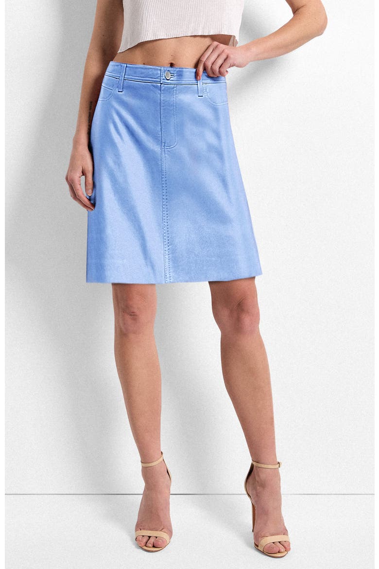 Poppy Leather Skirt, Main, color, PROVENCE BLUE