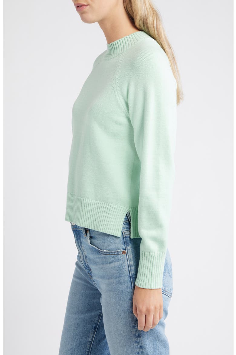 Mock Neck Raglan Sleeve Sweater, Alternate, color, MINT