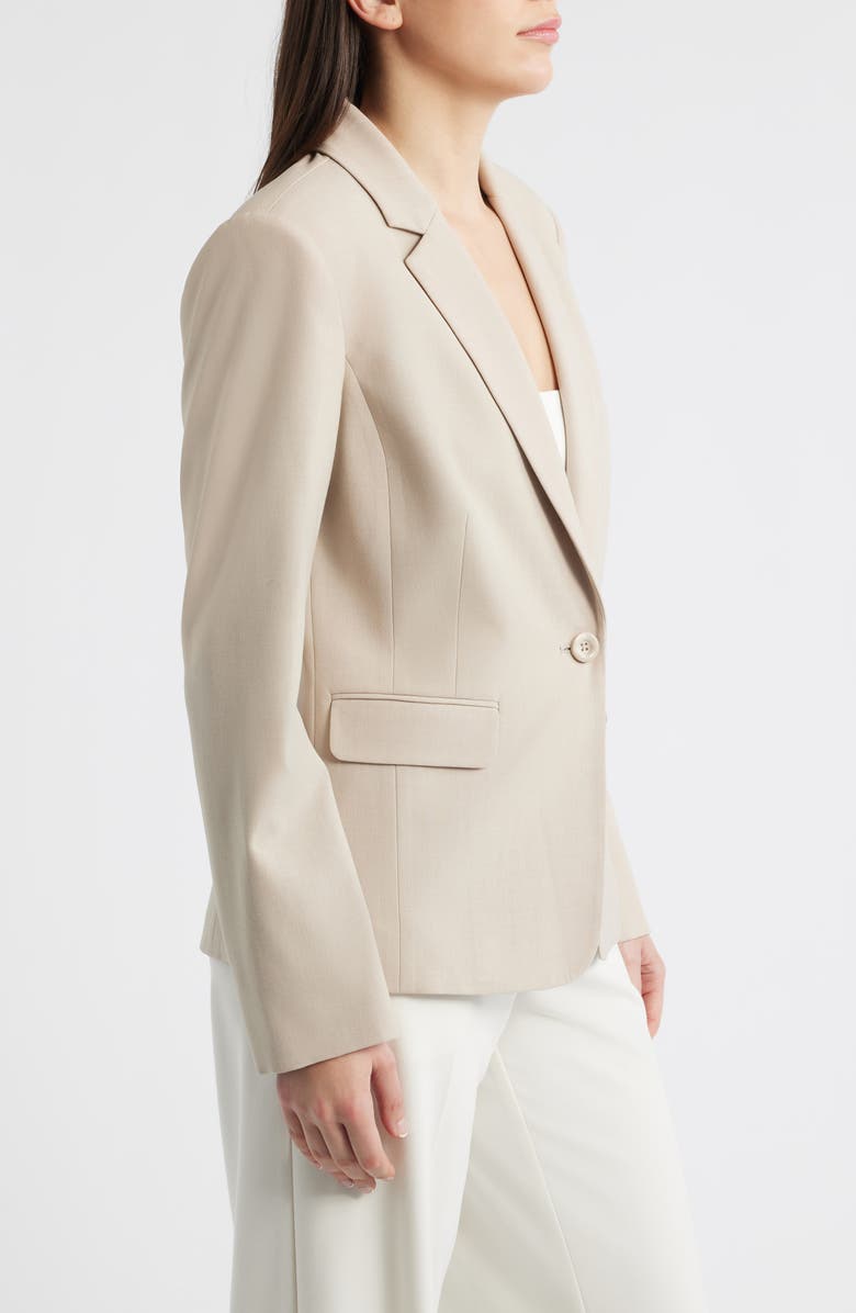 Tahari ASL One-Button Blazer, Alternate, color, Sand