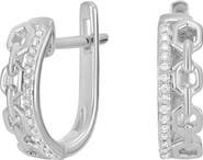 Carrière Jewelry Diamond & Link Huggie Hoop Earrings - 0.08 ct.