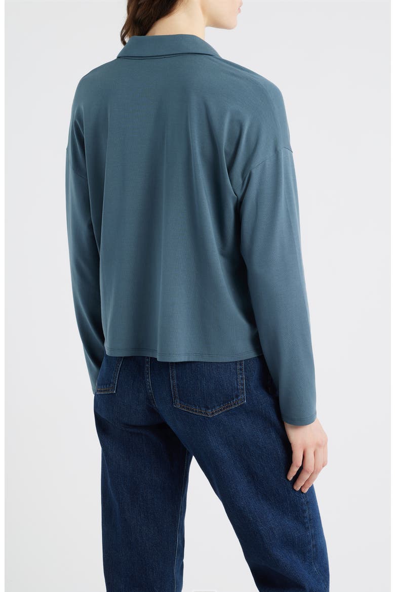 Boxy Henley Jersey Top, Alternate, color, EUCALYPTUS