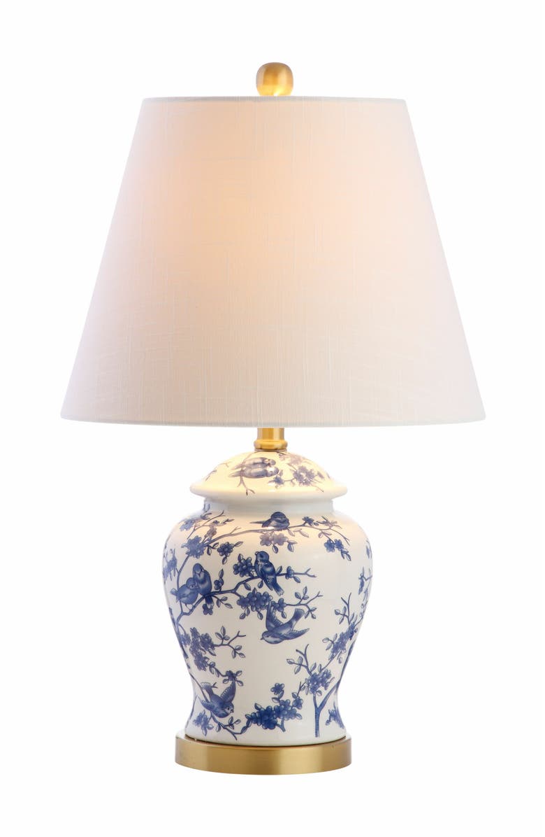 JONATHAN Y Penelope Chinoiserie Classic LED Table Lamp, Main, color, Blue/White