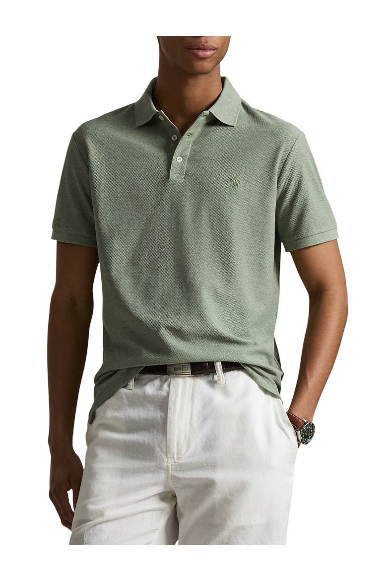 Big & Tall Honeycomb Textured Polo Shirt, Main, color, GREENERY HEATHER