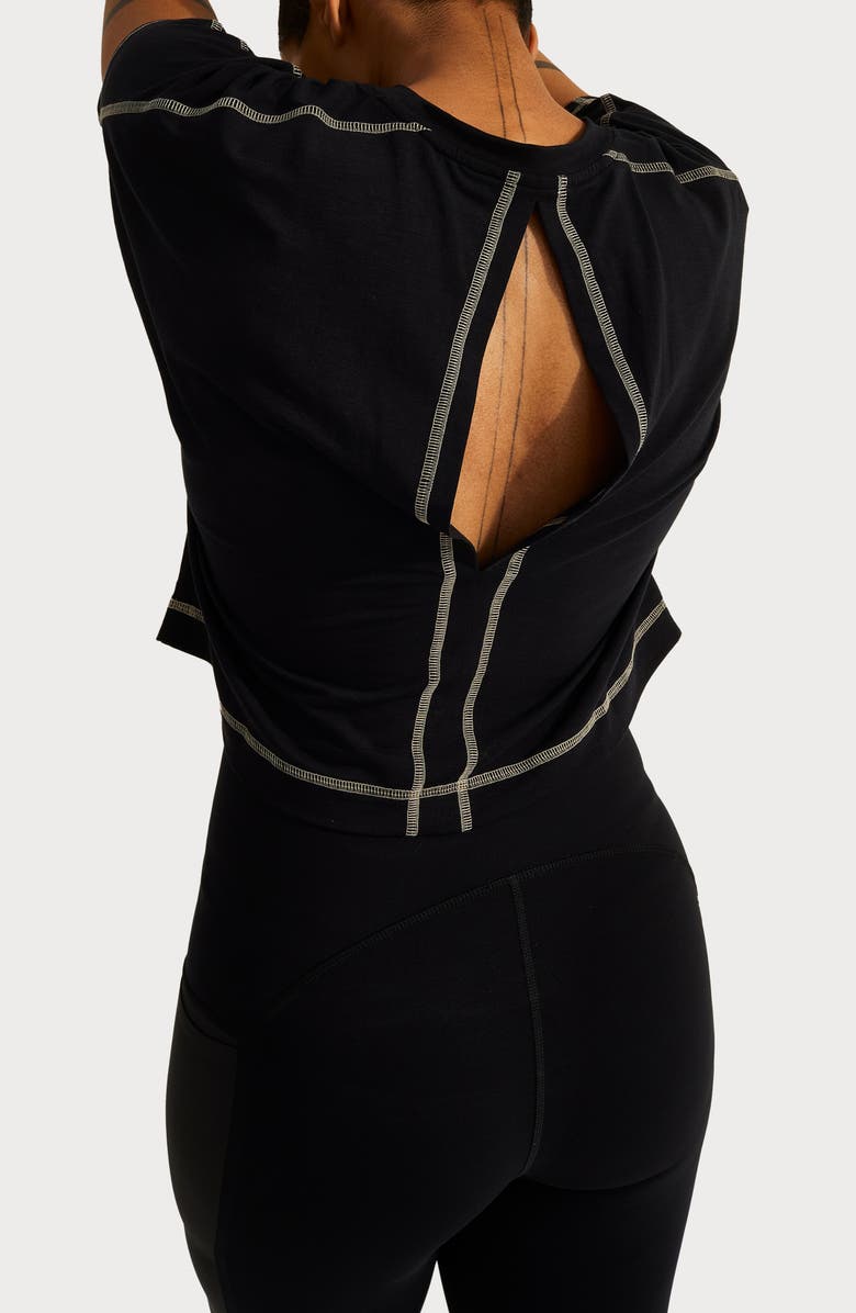 Sweaty Betty Halle Berry x Sweaty Betty Patience Split Back T-Shirt, Alternate, color, 