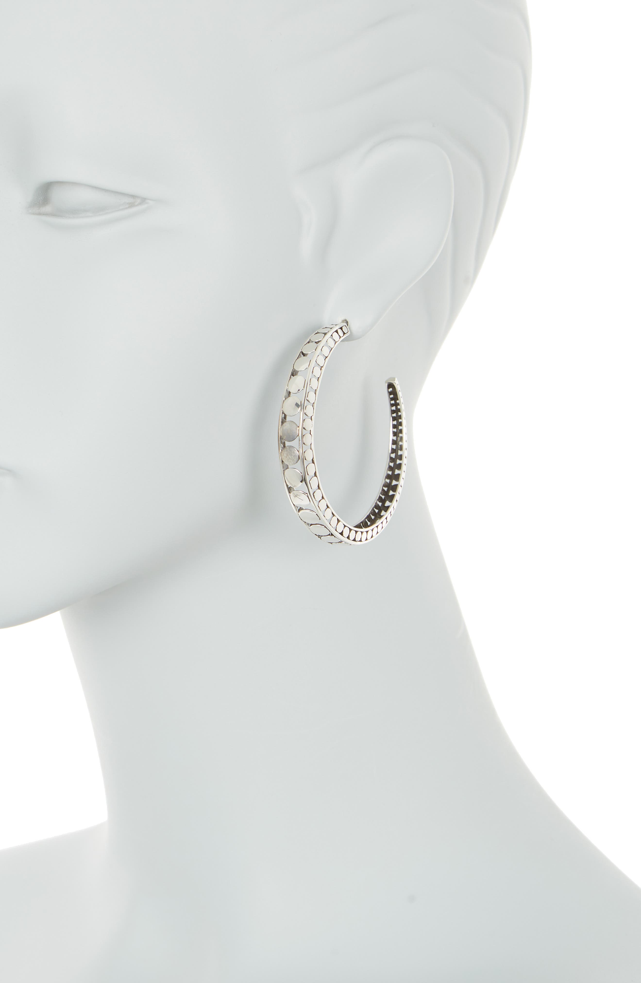 Sterling Silver Dot Hoop Earrings