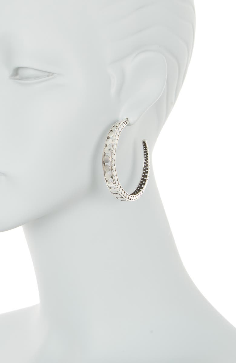 John Hardy Sterling Silver Dot Hoop Earrings, Alternate, color, Silver