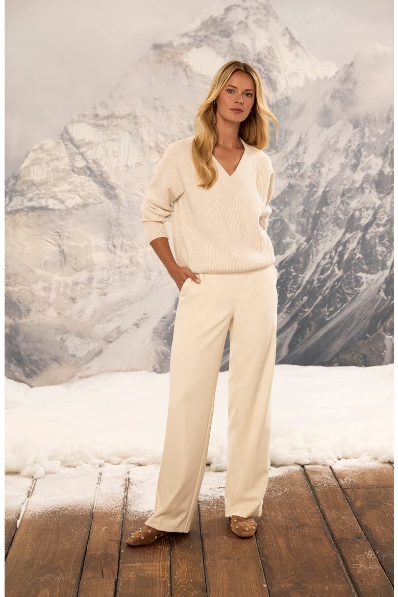 Lenox Wide Leg Stretch Pants, Alternate, color, CLASSIC CREAM