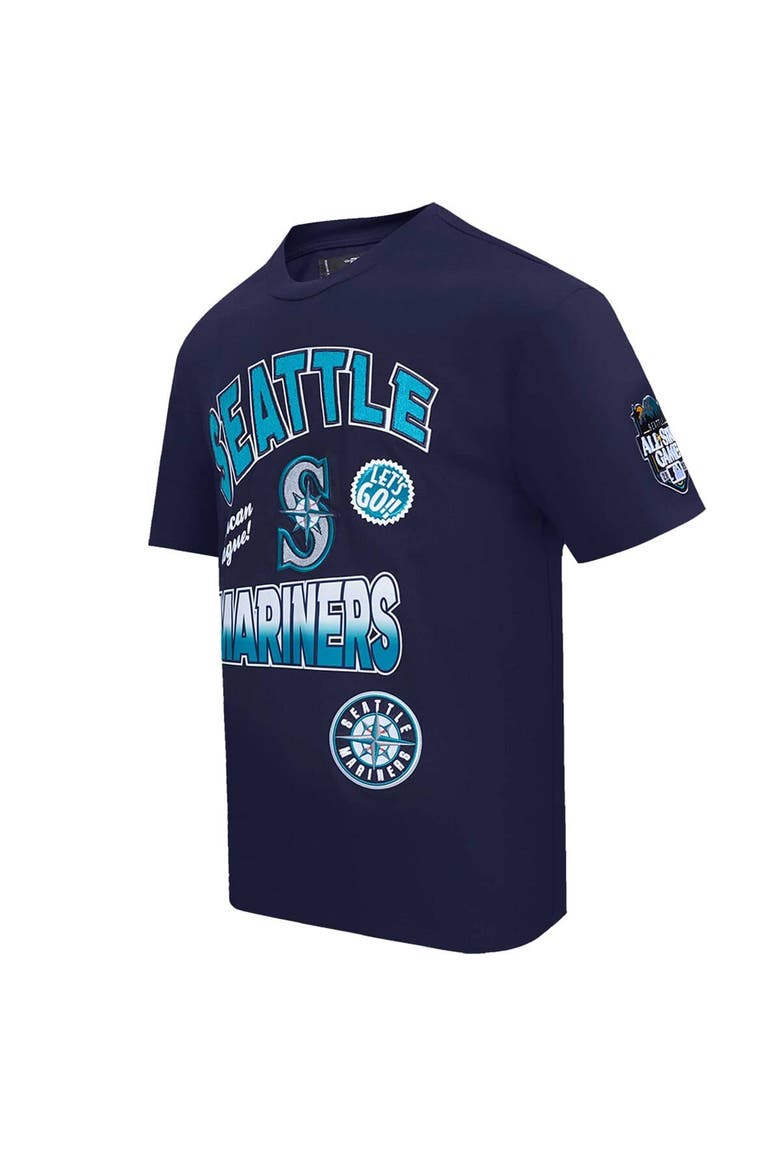 Men's Pro Standard Navy Seattle Mariners Turn It Up Dropped Shoulder T-Shirt, Alternate, color, Navy