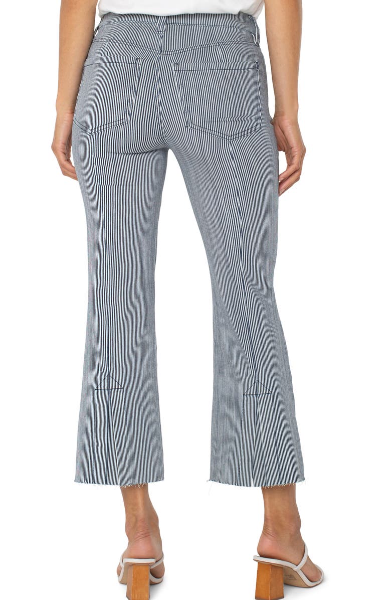 Liverpool Los Angeles Gia Glider Stripe Raw Hem Pull-On Crop Flare Pants, Alternate, color, 