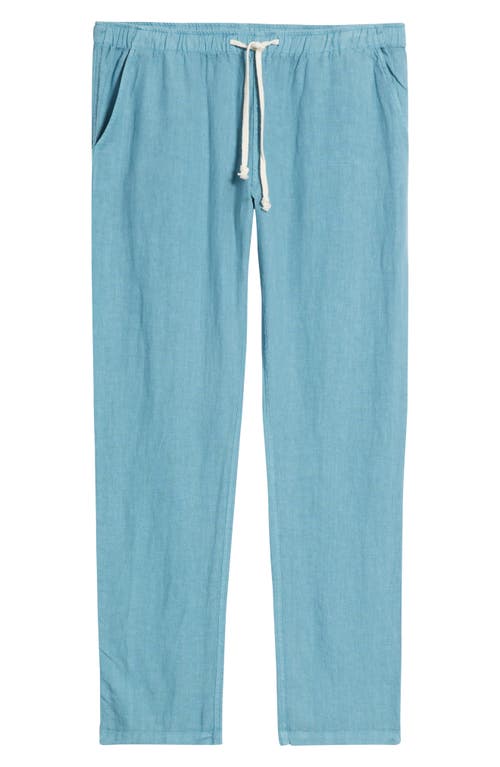 Alex Crane Bo Linen Drawstring Pants In Blue