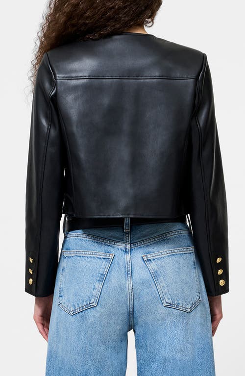 French Connection Dessa Crop Faux Leather Jacket In Black