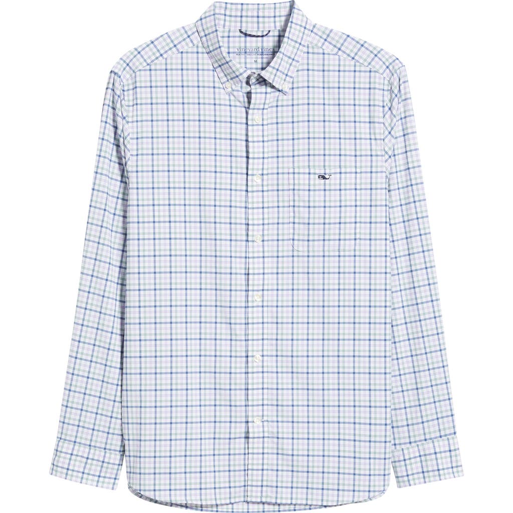Vineyard Vines Forepeak Tattersall Check Performance Button-down Shirt In Blue