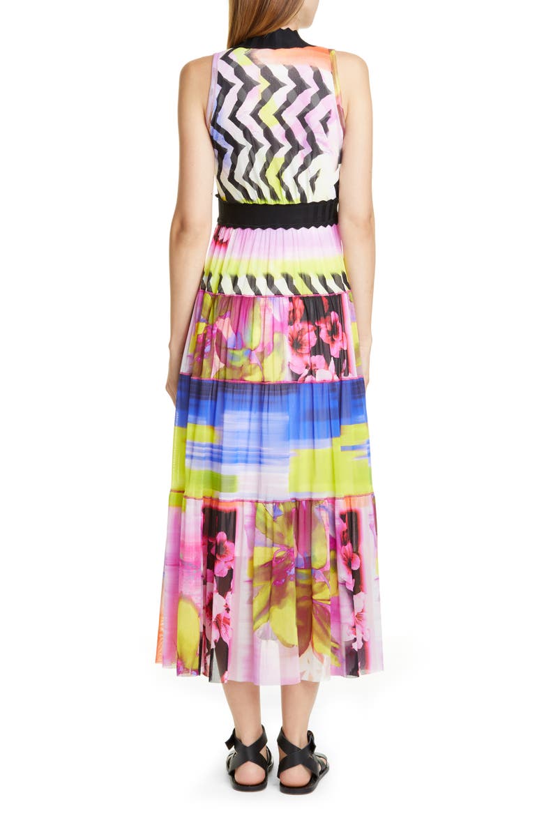 Floral Print Zigzag Midi Dress, Alternate, color, FIORE