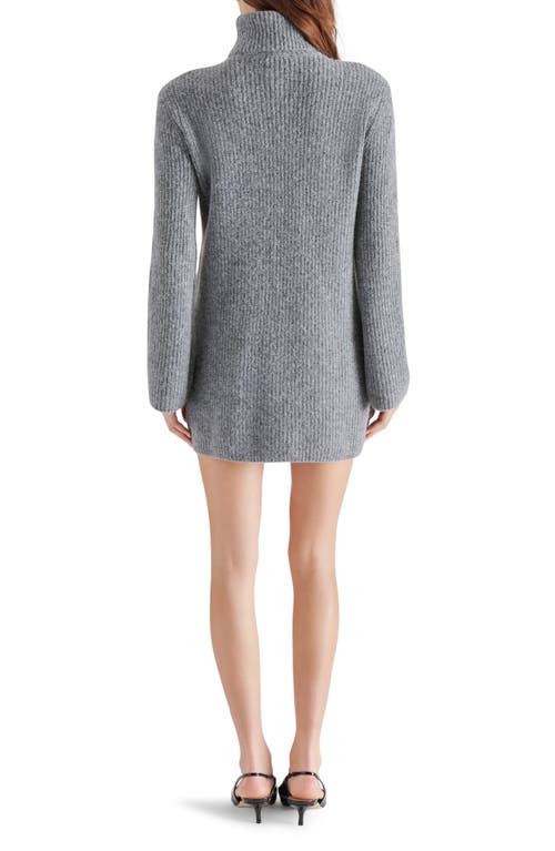 Steve Madden Abbie Long Sleeve Sweater Minidress In Gray