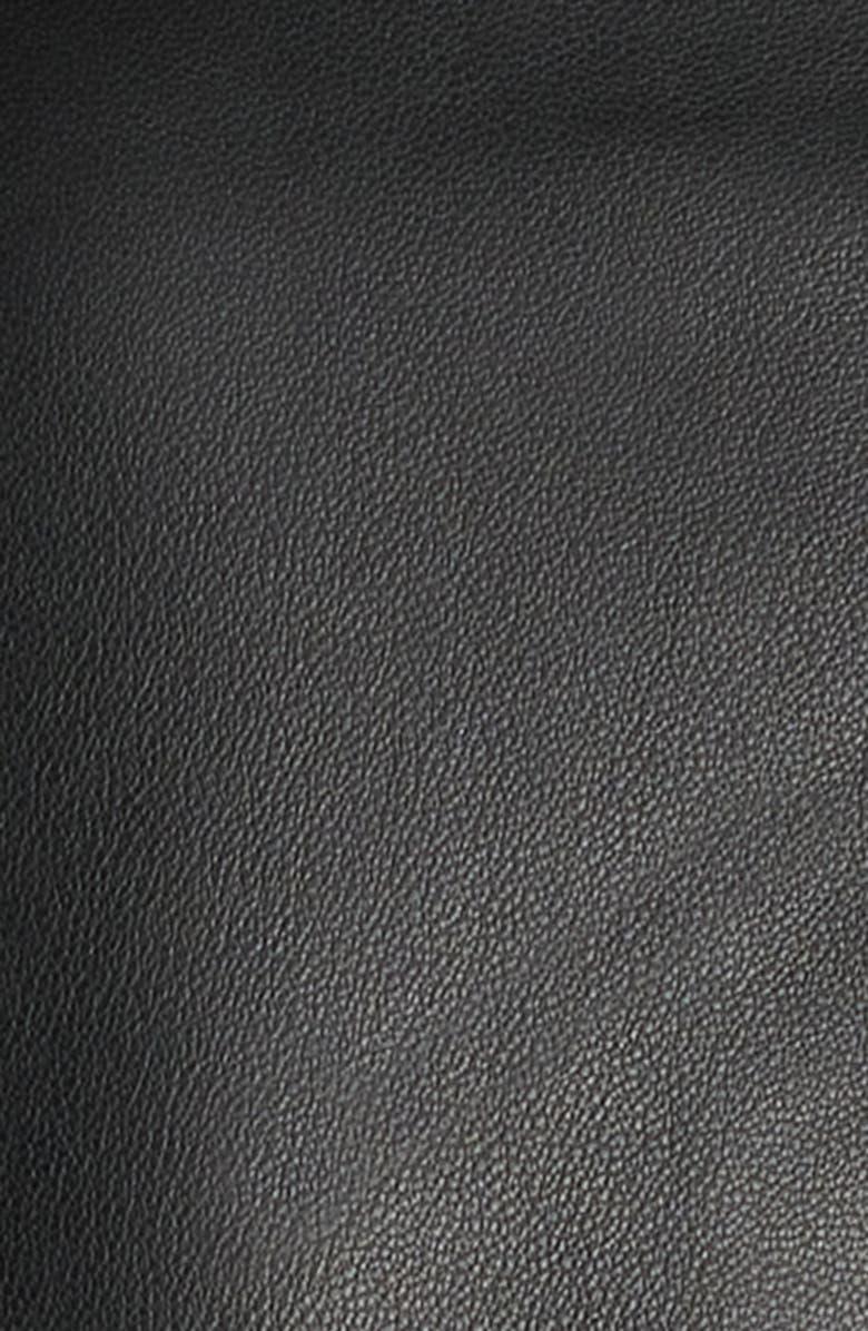 Emporio Armani Brown Leather Bomber Jacket, Alternate, color,