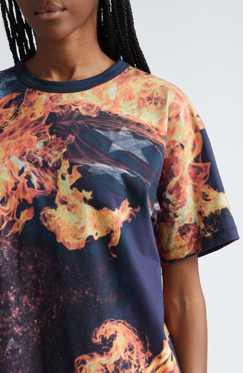 Sky High Farm Workwear Gender Inclusive World is Burning Organic Cotton T-Shirt, Alternate, color, 