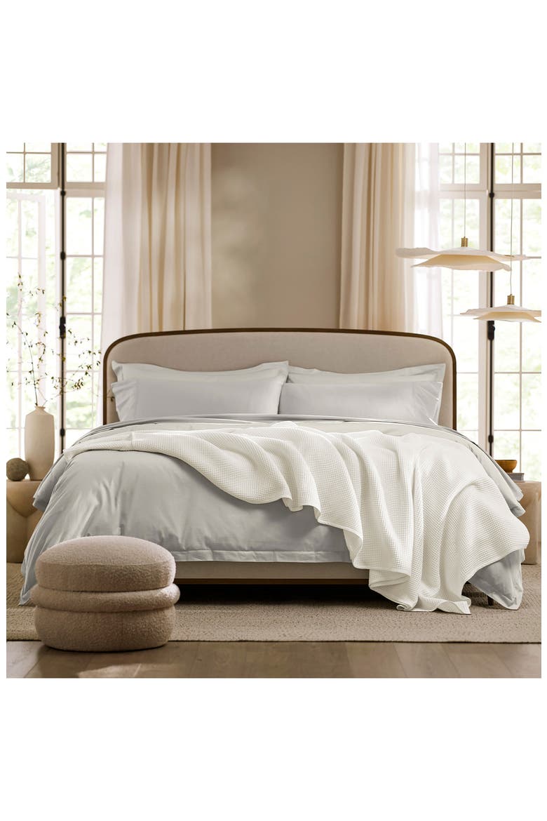 Waffle Organic Cotton Blanket, Alternate, color, WHITE
