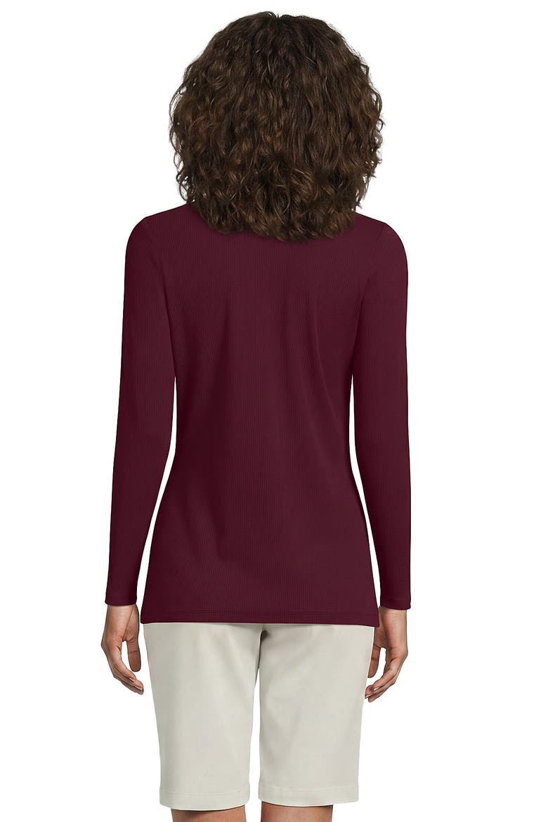 Long Sleeve Polished Rib Button Through Tunic Shirt, Alternate, color, Rich Burgundy