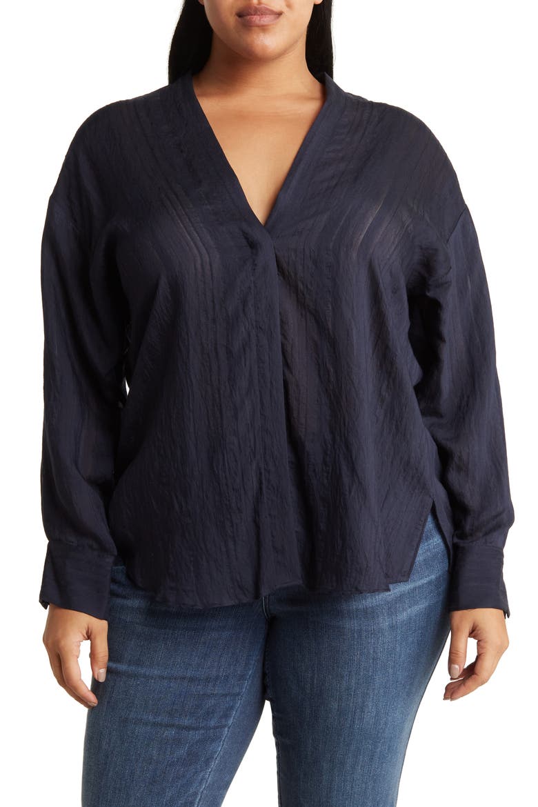 Drapey V-Neck Top, Main, color, COASTAL