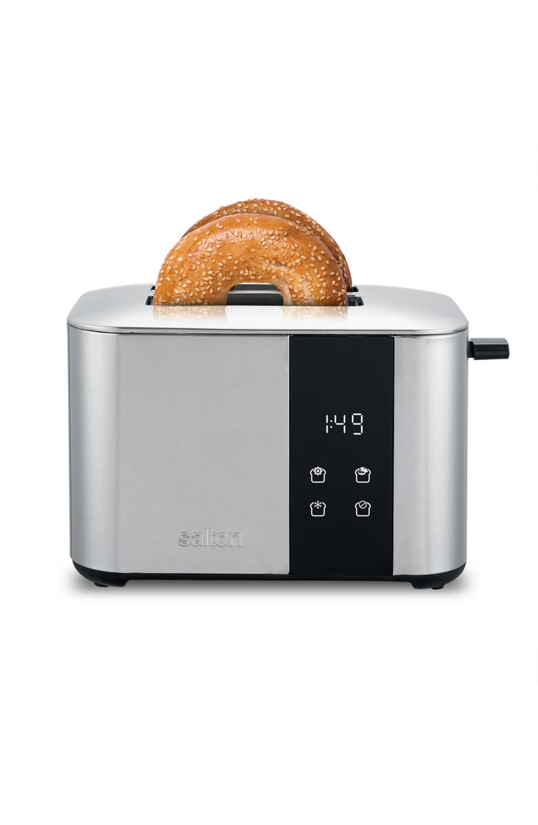 Salton Stainless Steel Digital Countdown Toaster 2 Slice, Alternate, color, Silver