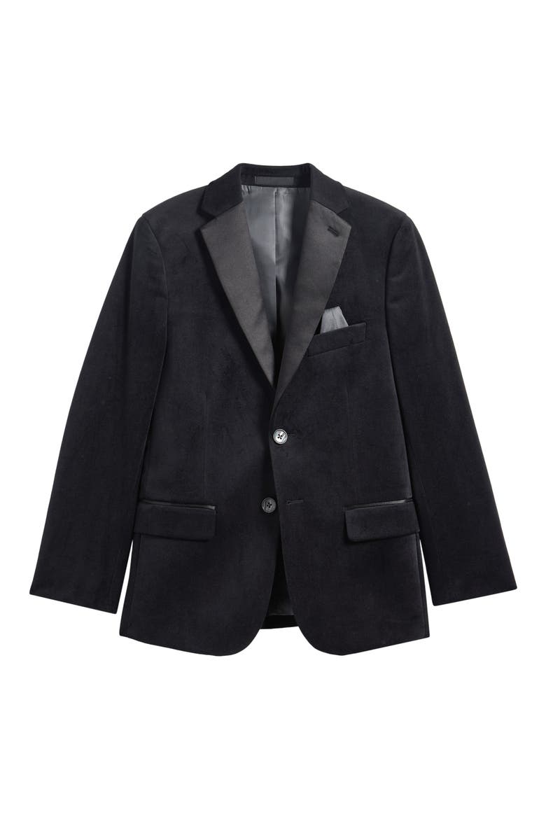 Kids' Velvet Blazer, Main, color, BLACK
