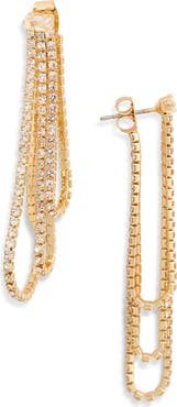 NORDSTROM RACK Pavé Cubic Zirconia Front/Back Earrings
