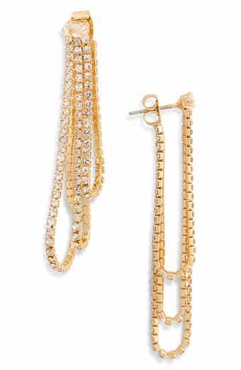 NORDSTROM RACK Pavé Cubic Zirconia Front/Back Earrings