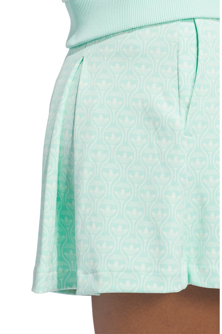 Allover Trefoil Skort, Alternate, color, CLEAR MINT/ CHALK WHITE